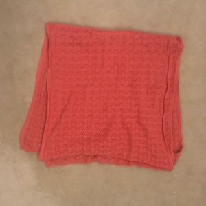 Coral Knitted Wool Scarf